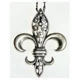 Sterling silver fleur de lis necklace