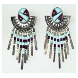 Sterling silver turquoise Quoc Trading earrings