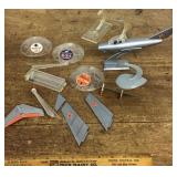 Collection of model airplane parts --mainly stands