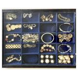20 costume jewelry necklaces in riker case