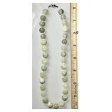 Carved jade bead necklace