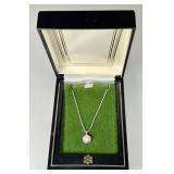 14k white gold diamond necklace