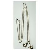 Two 14k gold charms on 14k gold 18" chain