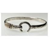 Sterling silver 14k bangle bracelet