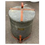 Industrial galvanized waste can