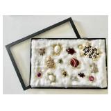 14 turtle brooches in riker case