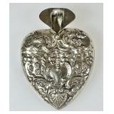 Sterling silver repousse heart posey holder