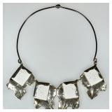Sterling silver artisan crafted collar necklace
