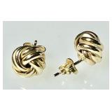 14k gold knot earrings