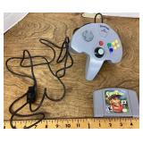 Nintendo 64 controller and Tiger Woods game
