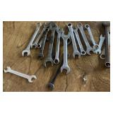 Group of combo and open end wrenches