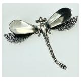 Sterling silver dragonfly brooch