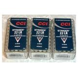 3 boxes CCI Stinger .22 long ammo --full boxes
