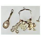 14k gold charms and single earring