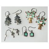 4 pair sterling silver earrings