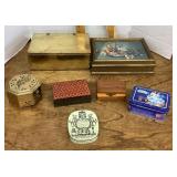 Collection of boxes and tins