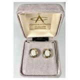 14k gold (.585) opal earrings