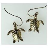 14k gold Kabana sea turtle earrings
