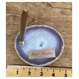 Brazilian agate pen and pen stand