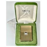 Goldtone Zippo lighter w/diamond & sapphires