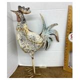 Metal yard art rooster
