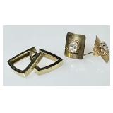 2 pair 14k gold earrings