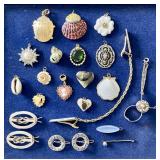 Costume jewelry pendants, barettes,