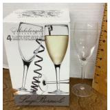 Set of 4 Michelangelo Crystal champagne flutes