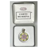Corte Murrina millefiori sterling silver pendant