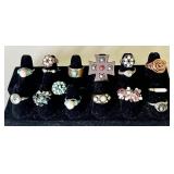 16 costume jewelry rings