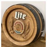 Lite Beer barrel wall sign