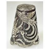 .900 silver engraved thimble