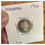 1916 Barber dime