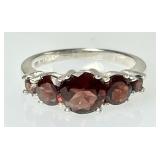 Sterling silver garnet ring