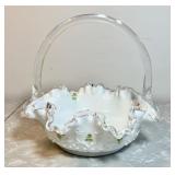 Fenton Silvercrest hand painted basket