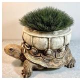 Resin turtle planter pot 9" tall x 19" long
