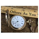 Gold filled Hampden pocket watch with chain