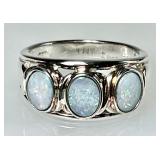Sterling silver opal ring