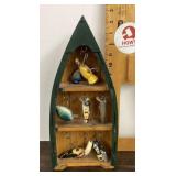 Boat display with 9 lures