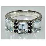 Sterling silver aquamarine ring
