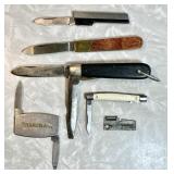 Pocket knife group including Zippo advertising