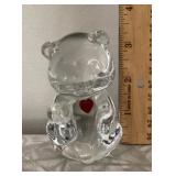 Fenton crystal teddy bear paperweight