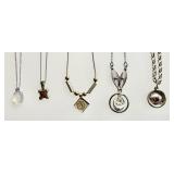 5 sterling silver necklaces