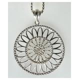 Milor sterling sunflower pendant on 29" chain