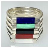 5 sterling silver stacking rings