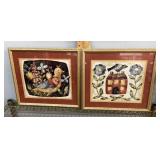 Pair of framed folk art prints