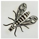 Sterling silver fly brooch