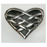 Sterling Great Falls Metal Works heart brooch