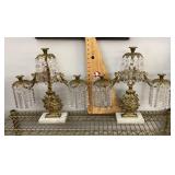 Pair of candelabras with prisms