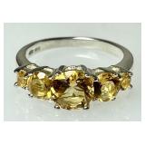 Sterling silver citrine ring